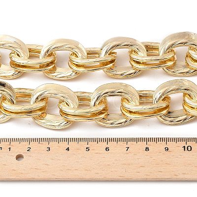 Unisex Thick Aluminum Double Link Chains Necklaces NJEW-V006-01G-1
