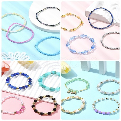 DIY Bohemian Stacked Beads Bracelet Making Findings Kits DIY-YW0011-38-1