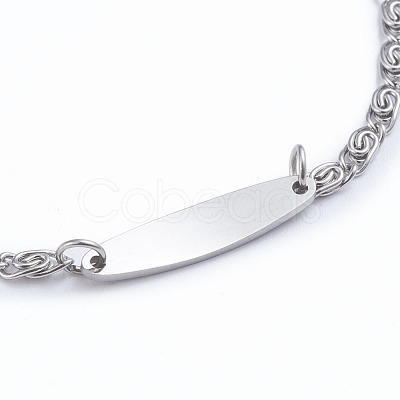 Tarnish Resistant 304 Stainless Steel Lumachina Chain Bracelets BJEW-L673-013-P-1