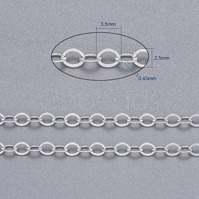 Brass Flat Oval Cable Chains CHC029Y-S-1