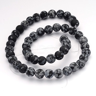 Natural Snowflake Obsidian Gemstone Beads X-G-J338-03-8mm-1