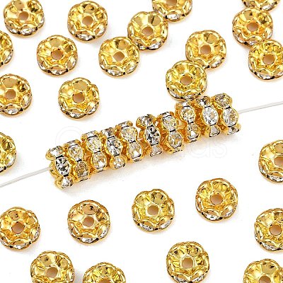 Brass Middle East Rhinestone Spacer Beads RSB029NF-01G-1