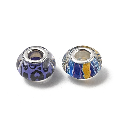 Printed Transparent Resin European Beads RESI-C063-03A-1