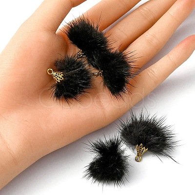 Faux Mink Fur Tassel Pendant Decorations FIND-YW0002-24A-1