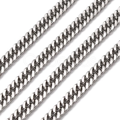 Tarnish Resistant Men's Jewelry Making 304 Stainless Steel Double Link Curb Chains CHS-A003C-1.2mm-1