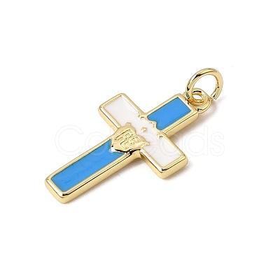Brass Enamel Pendants KK-CBAA41C-02G-1