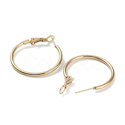 Ring 304 Stainless Steel Hoop Earrings for Women Men EJEW-B049-02C-G-1
