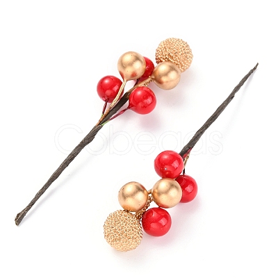 Foam Artificial Christmas Berries with Branch LS-DIY-B019-02E-1