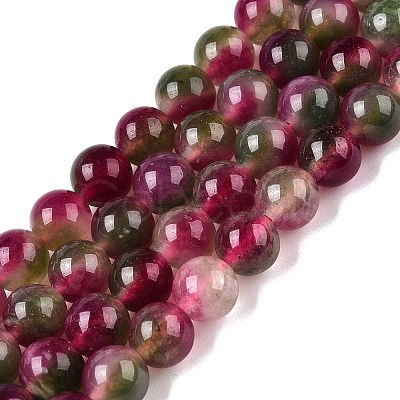 Dyed Natural White Jade Beads Strands G-T138-8mm-210-13-1