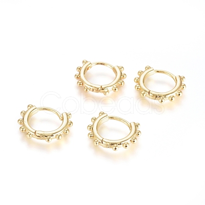 Brass Huggie Hoop Earrings EJEW-G275-03G-1