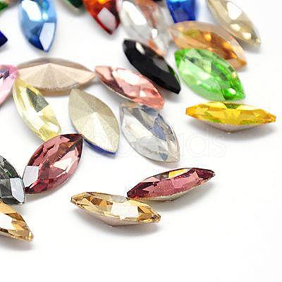 Glass Pointed Back Rhinestone Cabochons RGLA-A011-9x18mm-M-1