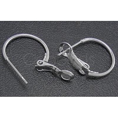 Brass Hoop Earrings X-EC108-3NFS-1