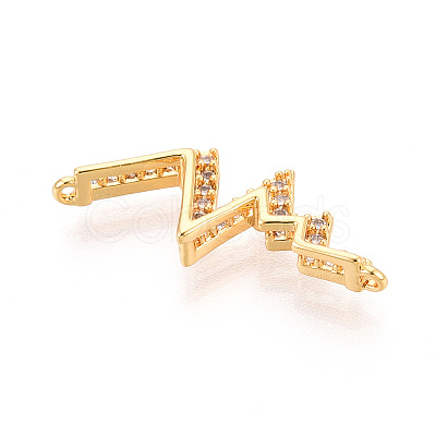 Brass Micro Pave Cubic Zirconia Pendants KK-N263-35G-1