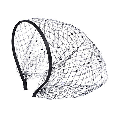 Mesh Veil Cloth Hair Bands AJEW-WH20120-52A-1