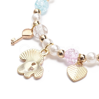 Colorful Alloy Enamel Cute Charms Bracelet BJEW-JB08661-02-1
