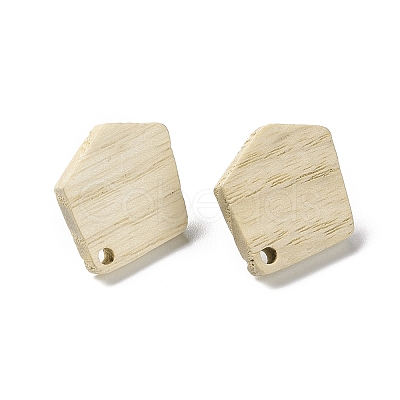 Ash Wood Stud Earring Findings EJEW-N017-011D-1