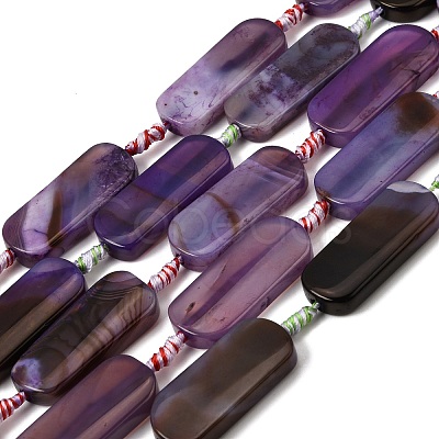 Dyed & Heated Natural Banded Agate Beads Strands GG-CBAB9C6-D03-01-1