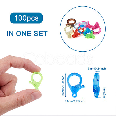 100Pcs 20 Style Plastic Lobster Claw Clasps KY-PJ0001-02-1