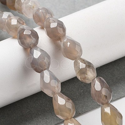 Natural Grey Agate Beads Strands G-P520-B08-01-1