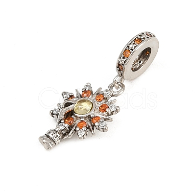Brass Topaz Rhinestone European Dangle Charms LS-KK-P324-09P-1