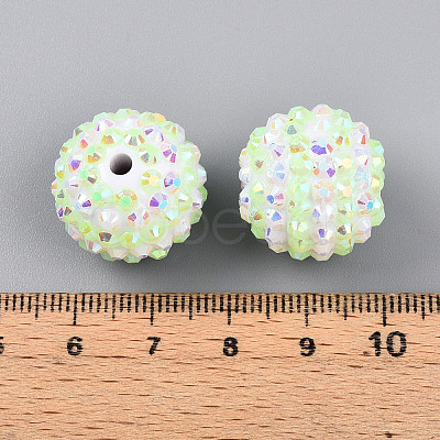 Stripe Pattern Resin AB Rhinestone Round Beads RESI-S313-18x20-14-1