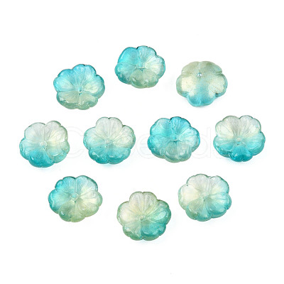 Transparent Spray Painted Glass Beads GLAA-Q089-003-G001-1