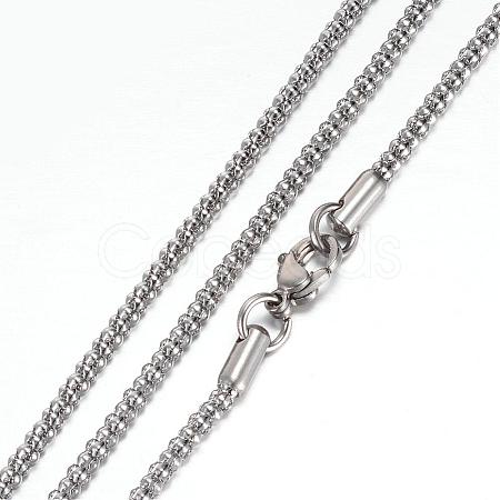 Tarnish Resistant 304 Stainless Steel Popcorn Chain Necklaces STAS-G083-20P-1