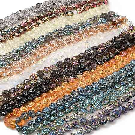 Transparent Electroplate Glass Beads Strands GLAA-G098-04-1