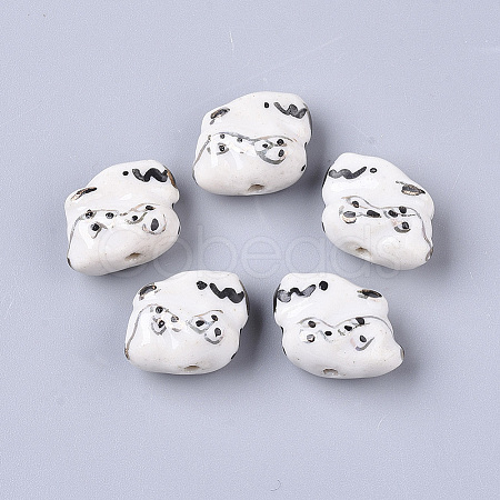 Handmade Bunny Porcelain Beads X-PORC-N004-97-1