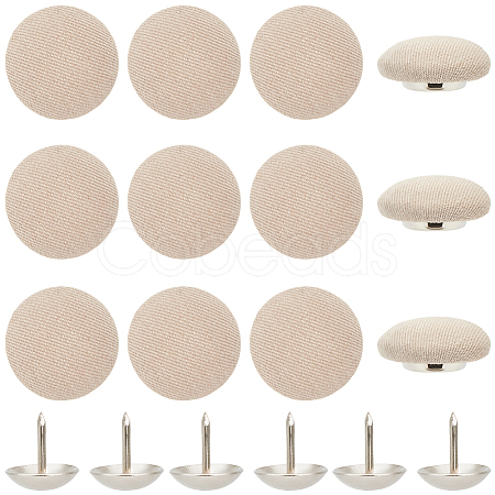 36Pcs Flat Round Cloth Cap Nail Buttons BUTT-CY0001-34C-1