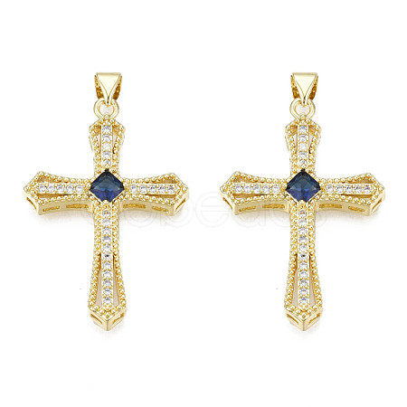Brass Micro Pave Cubic Zirconia Pendants KK-N227-86D-1