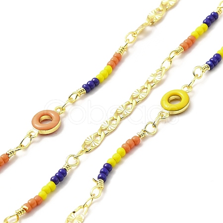 Handmade Brass Flower Chains CHC-I045-01G-1