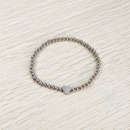 304 Stainless Steel Beads Stretch Bracelets for Women FS-WGC4F34-10-1
