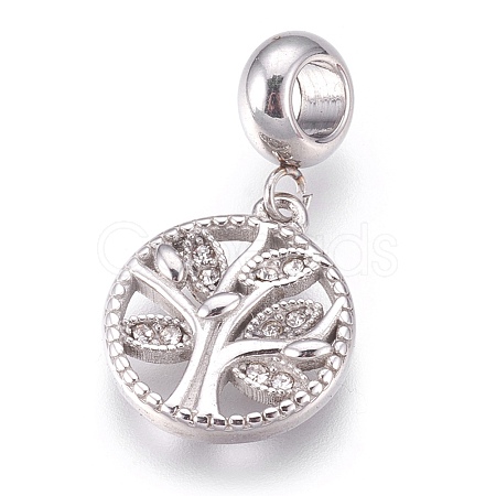 304 Stainless Steel European Dangle Charms STAS-O097-40P-1