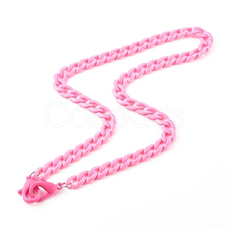 Personalized Acrylic Curb Chain Necklaces NJEW-JN03515-03-1