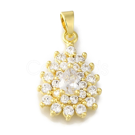 Rack Plating Brass Micro Pave Cubic Zirconia Pendant KK-H485-39G-01-1
