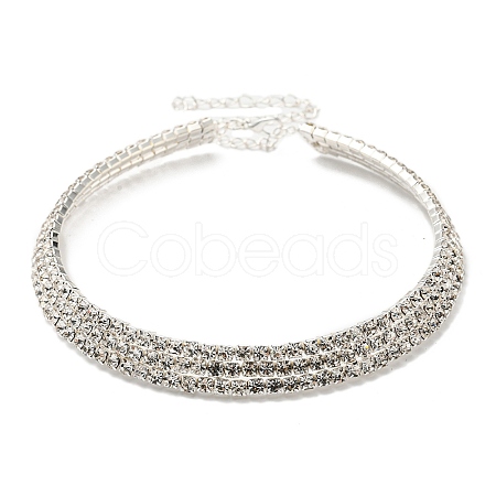 Crystal Rhinestone Choker Necklaces NJEW-L176-02S-1