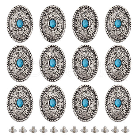 12 Sets Alloy Decorative Rivets BUTT-FH0001-013A-1