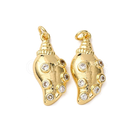 Brass Micro Pave Cubic Zirconia Pendants KK-A271-02B-G-1