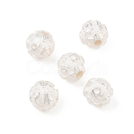 925 Sterling Silver Om Beads STER-T002-82S-1