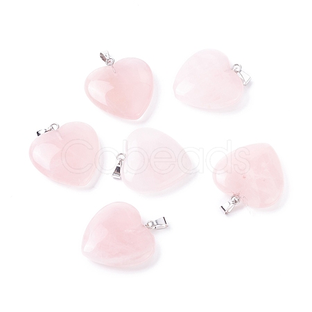 Natural Rose Quartz Pendants G-G956-B53-FF-1