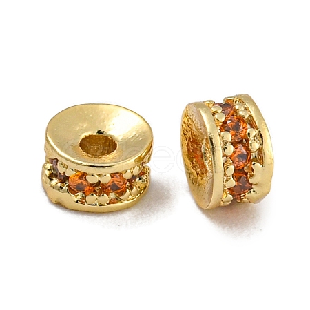Rack Plating Brass Micro Pave Cubic Zirconia Beads KK-U030-29G-02-1