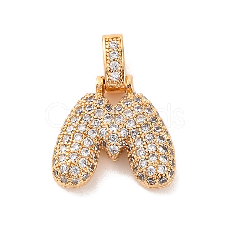 Brass Micro Pave Cubic Zirconia Pendants KK-C076-29M-G01-1