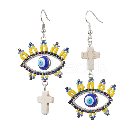 Iron Dangle Earring EJEW-MZ00191-1