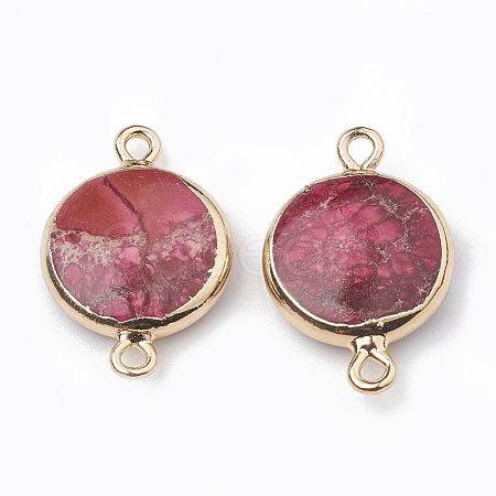 Electroplate Natural Regalite/Imperial Jasper/Sea Sediment Jasper Links connectors G-S329-020E-1