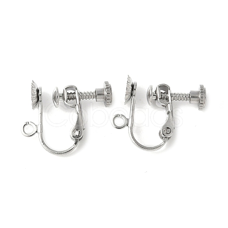 316 Surgical Stainless Steel Clip-on Earring Findings X-STAS-Z127-02P-1