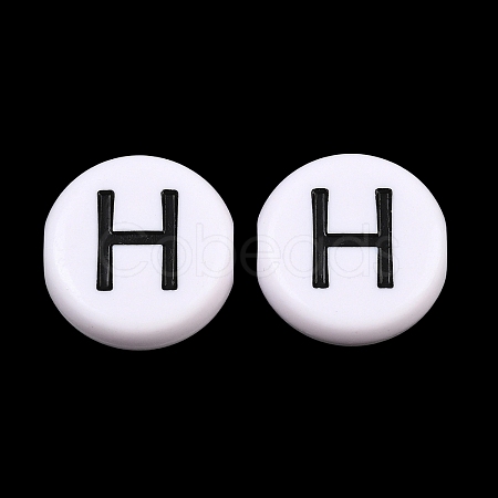 Opaque White Acrylic European Beads AC-CBA3BDD-01H-1