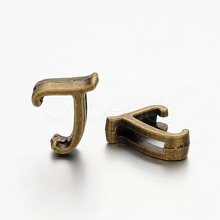 Tibetan Style Antique Bronze Plated Alloy Letter Slide Charms PALLOY-J542-L-NF-1