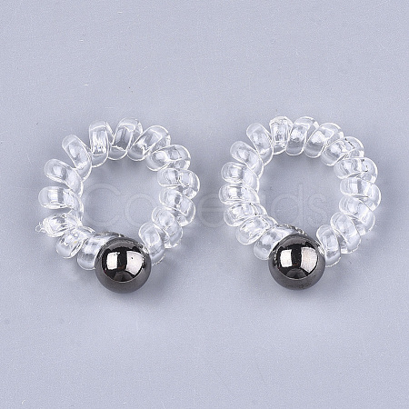 Plastic Telephone Cord Elastic Hair Ties OHAR-T006-21B-1