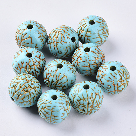 Plating Acrylic Beads OACR-S029-102-1